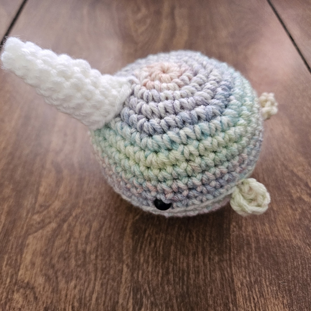 Crochet Pastel Narwhal Amigurumi - Picture 5 of 16